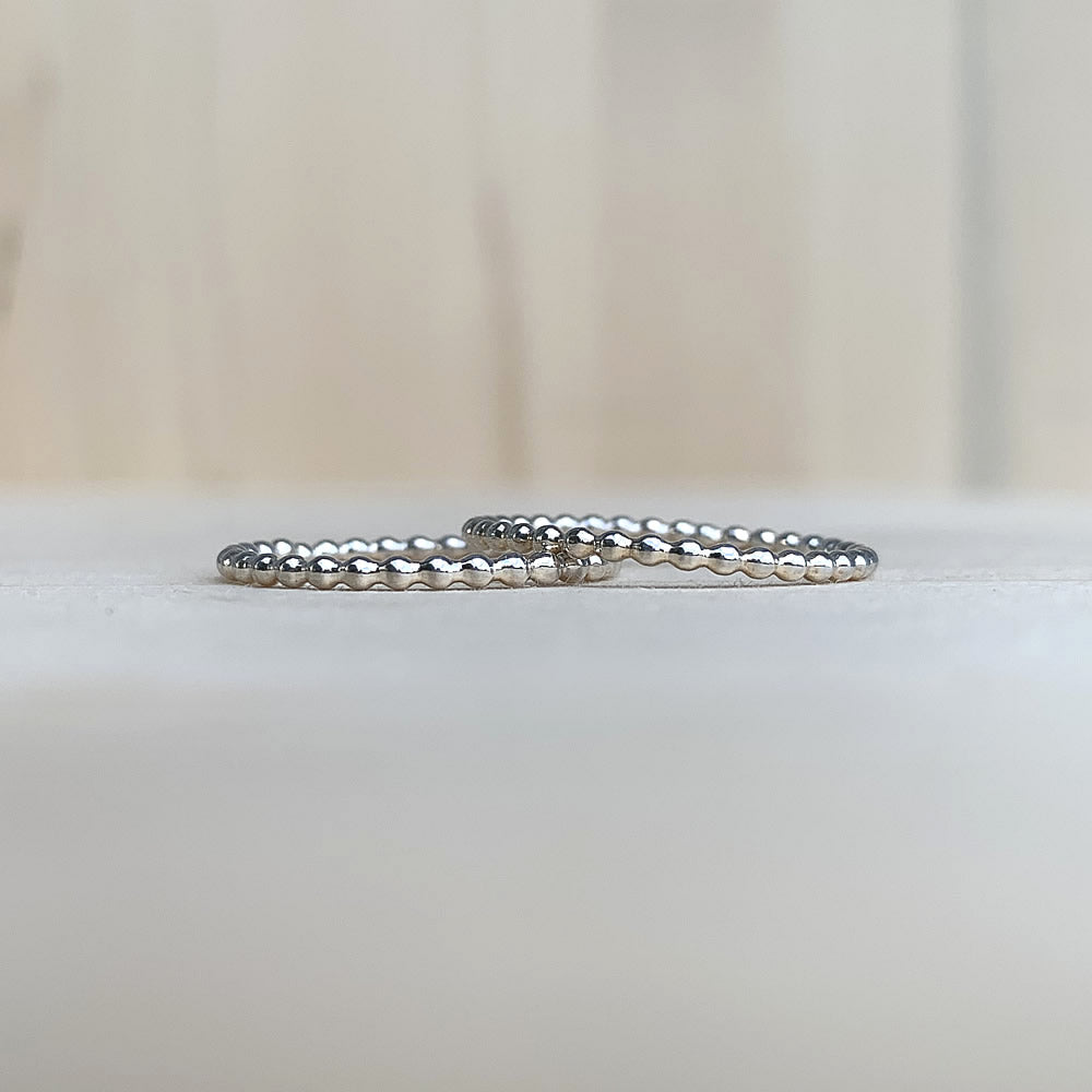 sterling silver beaded stacking rings