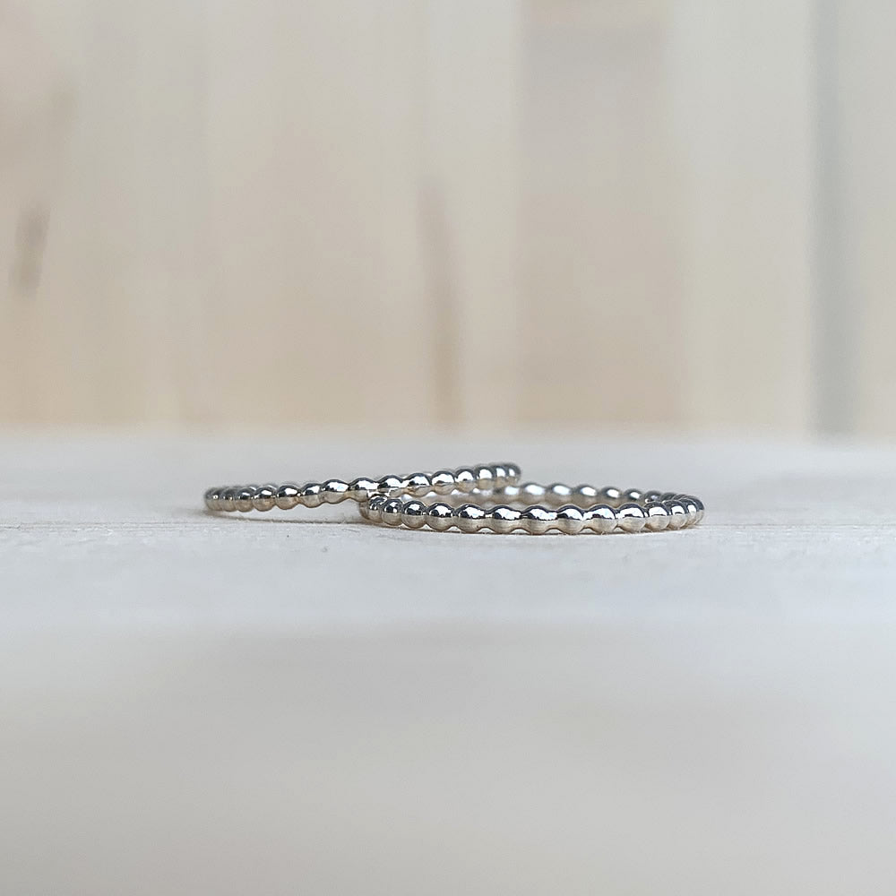 sterling silver beaded stacking rings