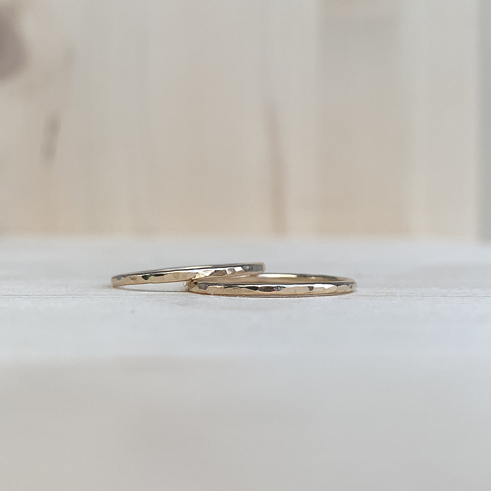 hammered gold fill rings