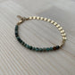 high low bracelet in African turquoise and 14k gold fill or sterling silver | beaded bracelet