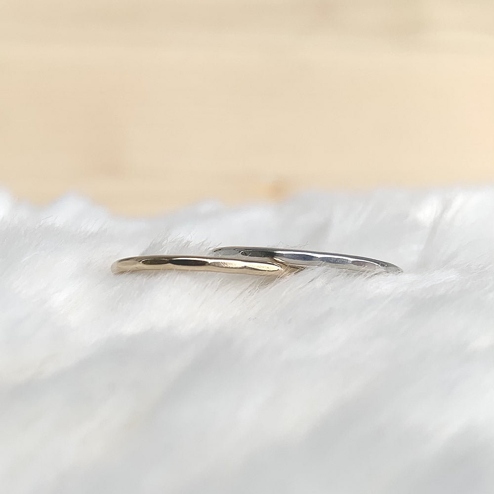 wave ring in sterling silver or 14k gold fill | hammered stacking ring