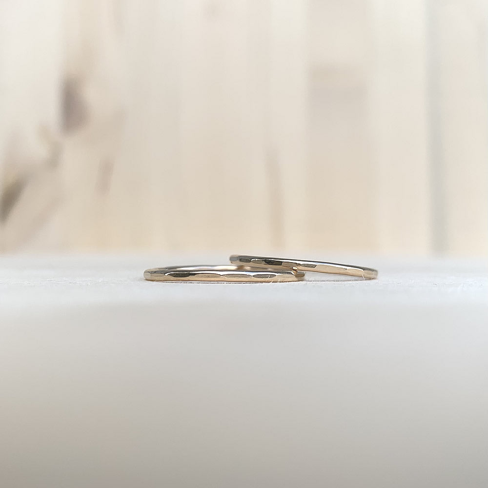 wave ring in sterling silver or 14k gold fill | hammered stacking ring