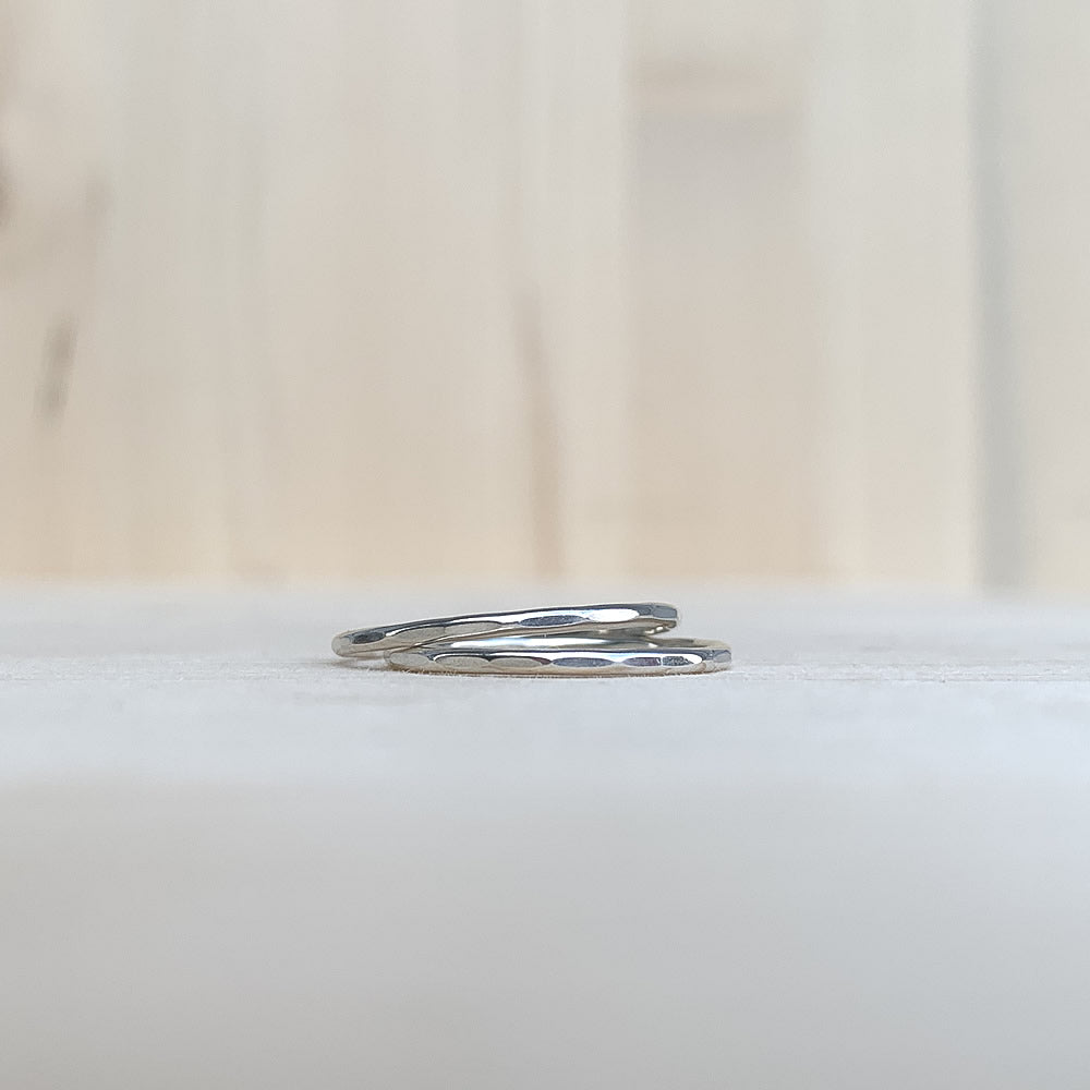 wave ring in sterling silver or 14k gold fill | hammered stacking ring